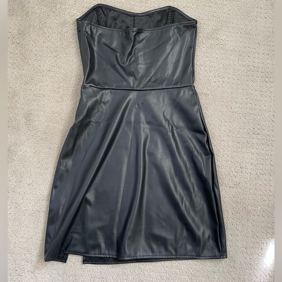 Black Leather Corset Dress- Size Small - Picture 4 of 4
